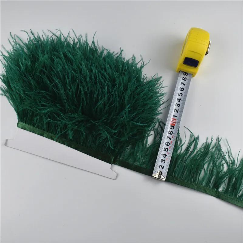 Feather1M 5M 10Meter 8-10CM Light Blue Ostrich feather trims ribbon Skirt DIY Clothing Black White Ostrich feathers For Crafts Plumes
