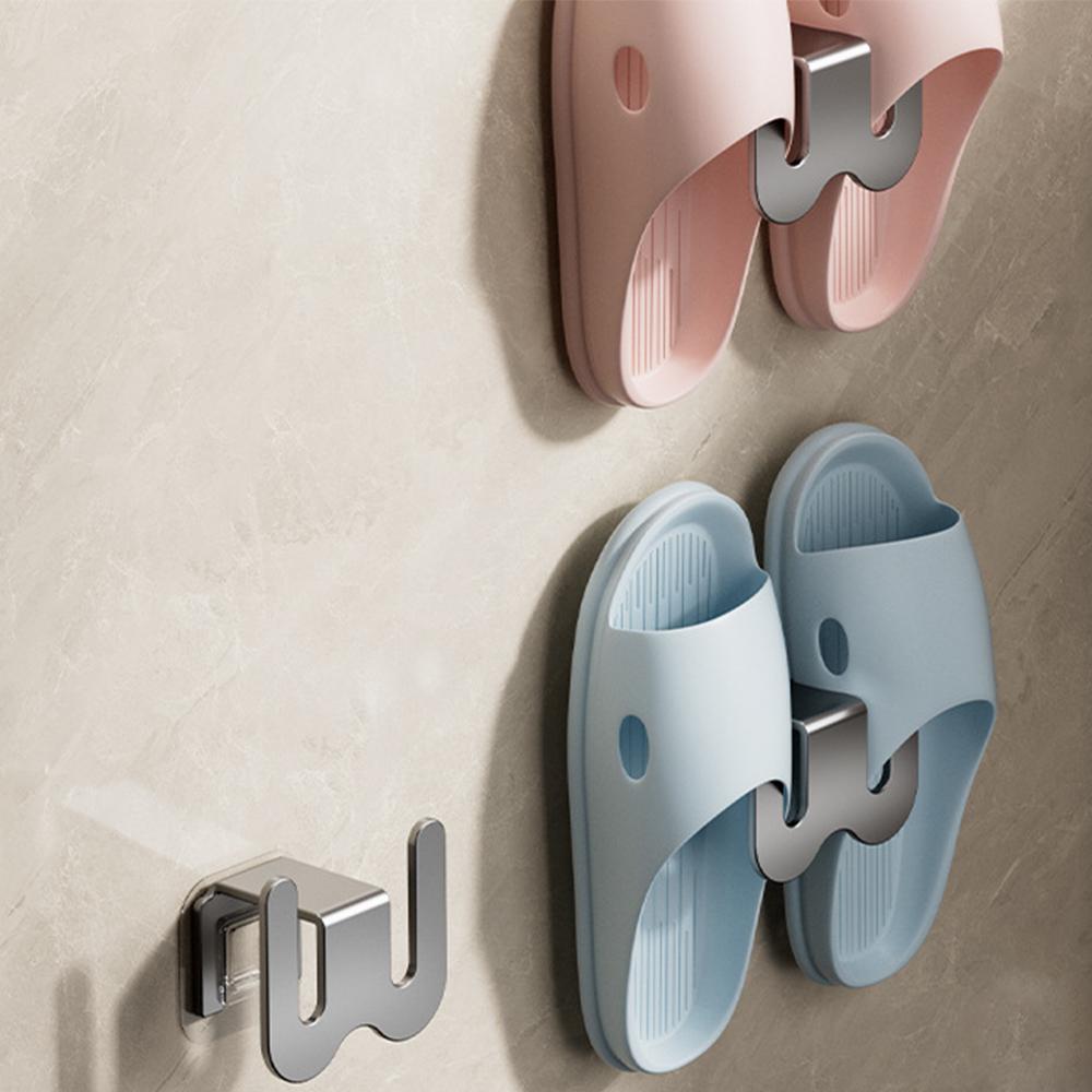 1/3pcs Wall Mounted Shoe Rack Non Perforated Simple Storage Racks Bathroom Door With Wall Bathroom Slipper Wall Mounted Hook