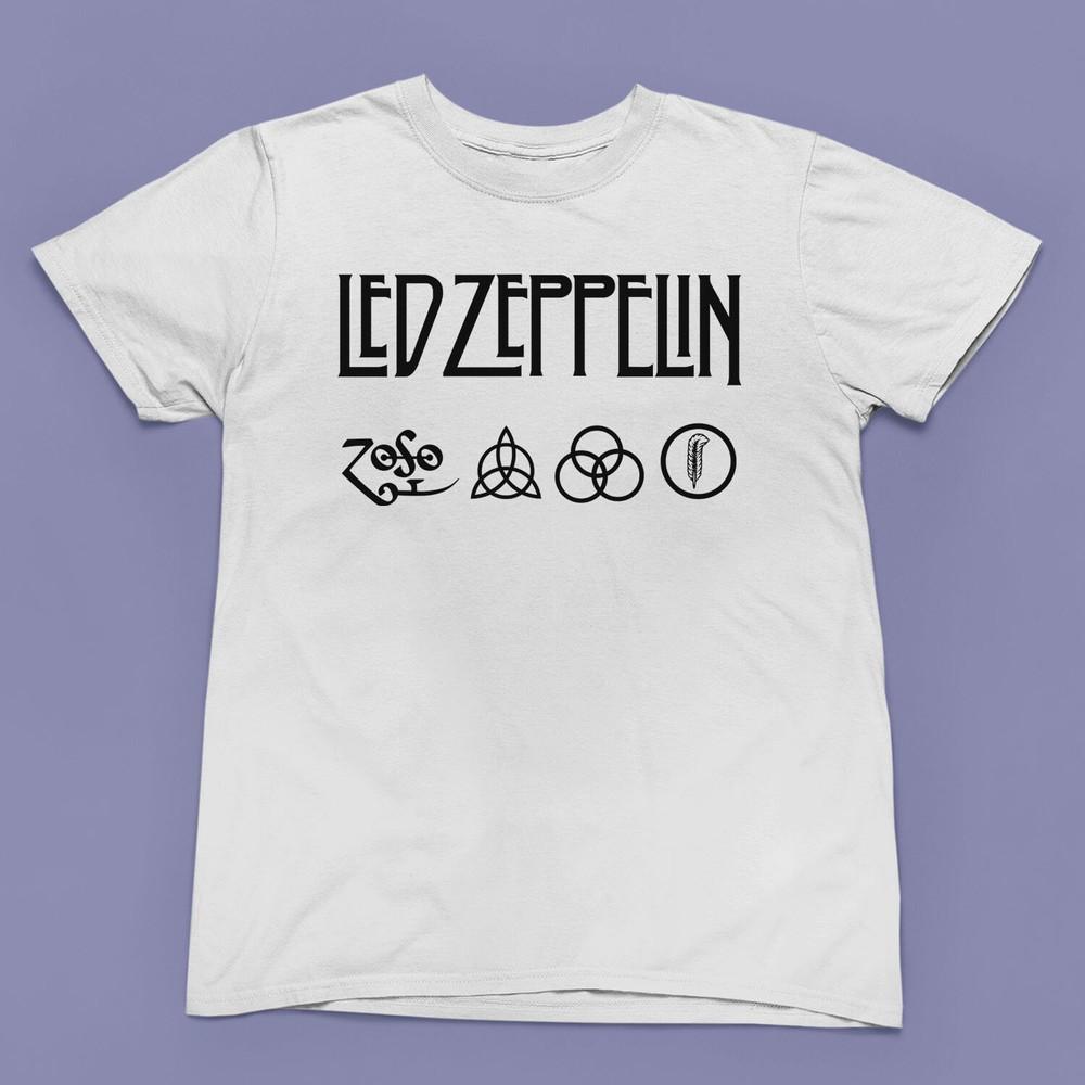 Футболка с графическим логотипом Led Zeppelin Знаковые символы Мужская Женская Унисекс