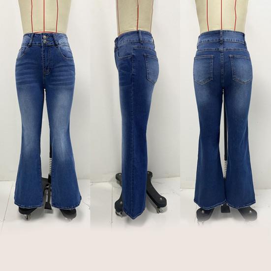 Женские ретро-джинсы с карманами, застежка-молния на средней талии, эластичные джинсовые брюки, однотонные, облегающие, расклешенные брюки для повседневной работы и вечеринок