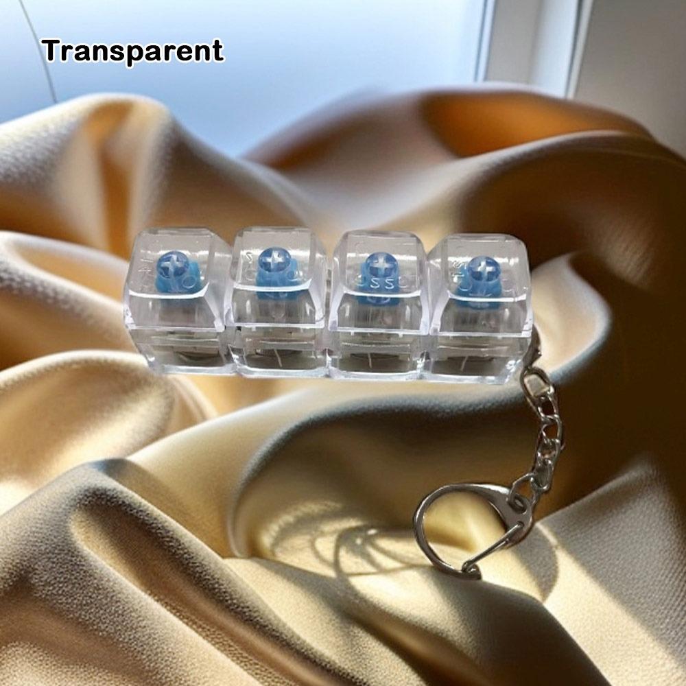 Funny Diy Keycaps Keyboard Fidget Stress Relief Finger Button 4-button Shaft Tester with Keychain Finger Keycaps Work Office