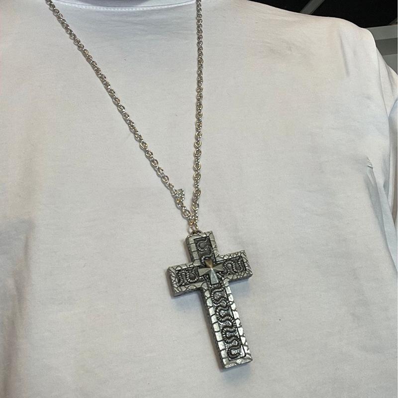 Изысканное двухслойное ожерелье-подвеска в форме креста и змеи для мужчин и женщин, персонализированное панк-ожерелье, ювелирные аксессуары, подарки