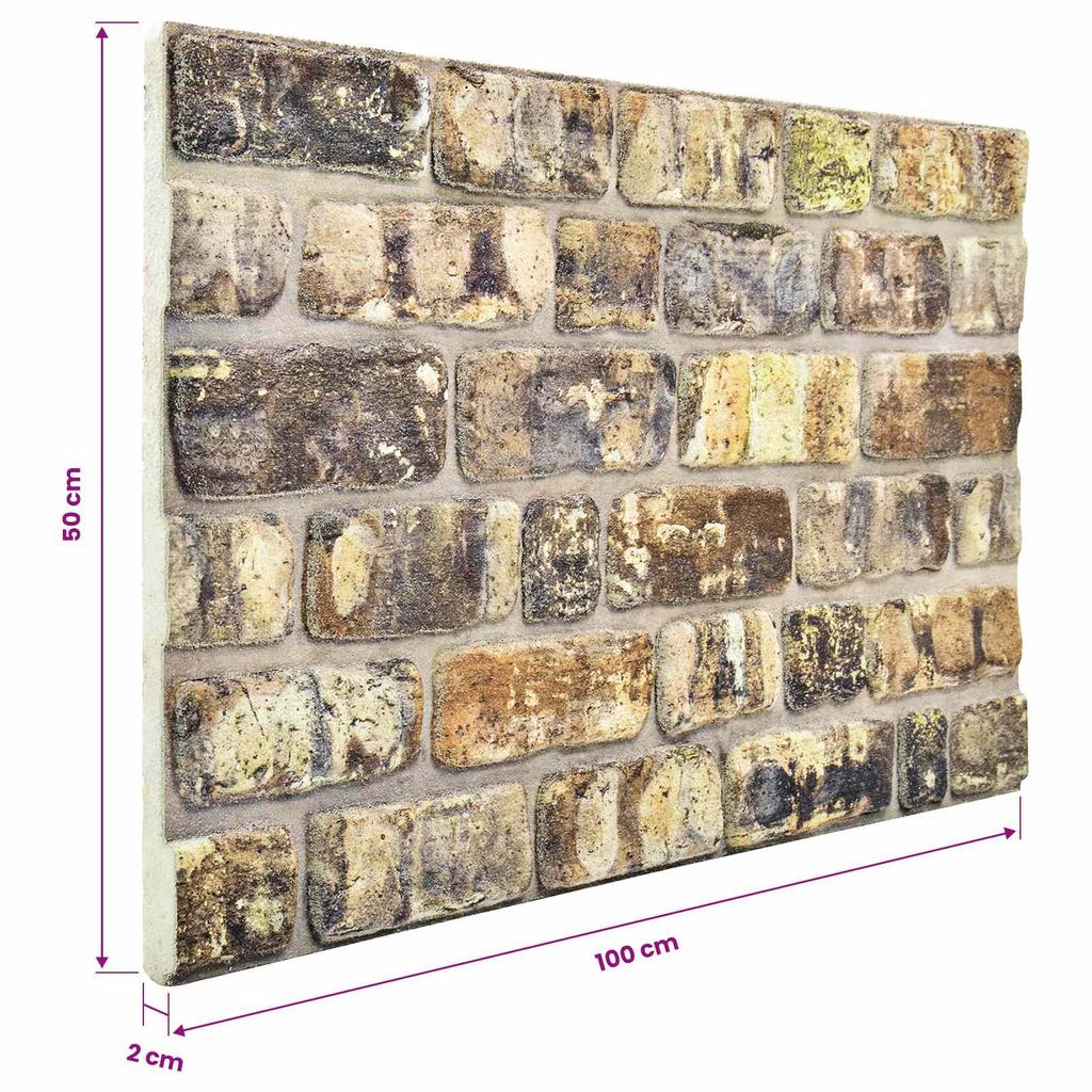 Wall Panels 10 pcs Multicolour 100 x 50 cm EPS Foam