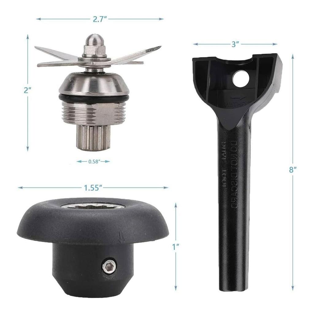 Blender Blade Assembly Retainer Nut Drive Socket Allen Wrench Removal Tool Repair Set Metal Material for 5200 Mixer