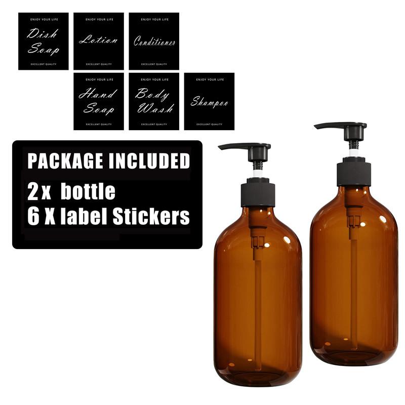Дозатор для мыла коричневый 500 мл с этикеткой на подносе, пустой контейнер для хранения жидкого лосьона с ручным насосом