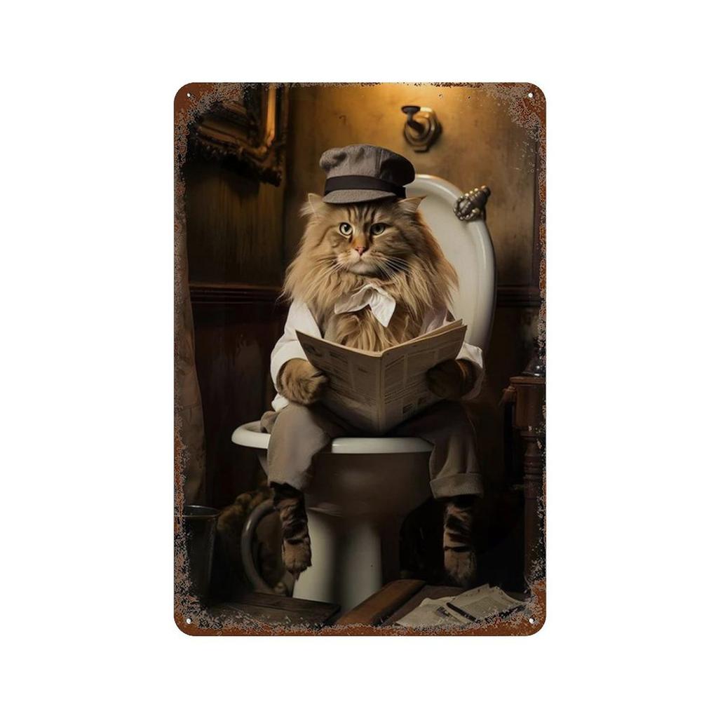 Смешные животные Туалет Металлические таблички Декор Горилла Слон Кошка Собака Настенное искусство Жестяная табличка Постеры Картинка для ванной