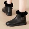 Flat-bottomed Short Boots Women's Winter Mother Shoes Thick Cotton Shoes Middle-aged and Elderly Women's Boots Soft-soled Plus Velvet Leather Shoes