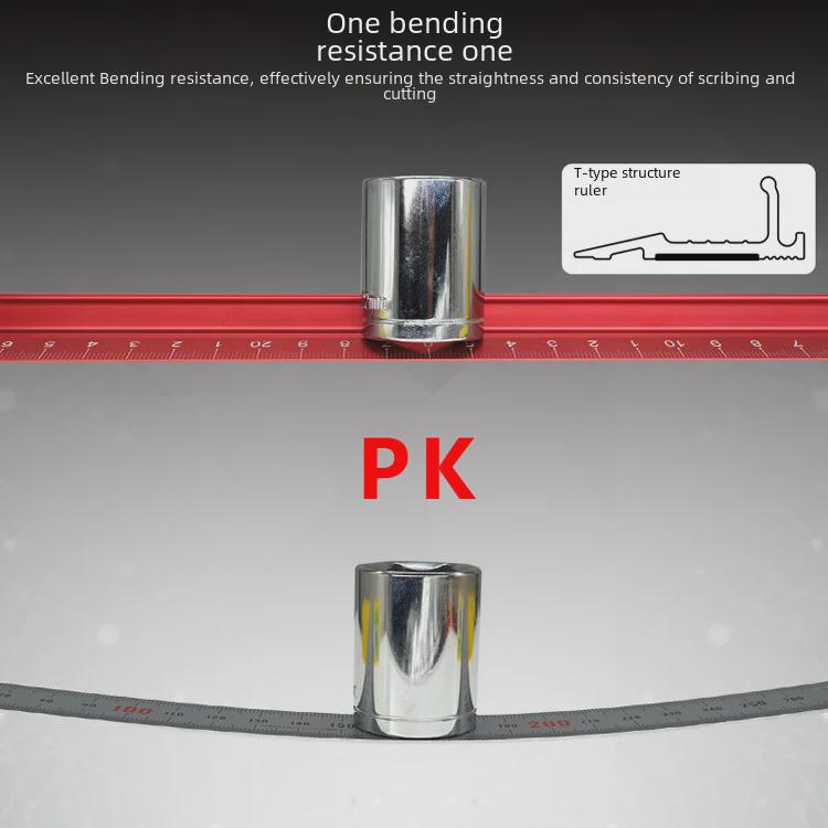 Многофункциональная защитная линейка из алюминиевого сплава - 20 см/30 см/45 см для студентов, рекламы, черчения и резки