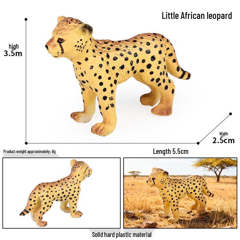 Kids' Wild Animal Model Toys: Leopard, Cheetah, Jaguar, Black Panther, Snow Leopard Figurines.