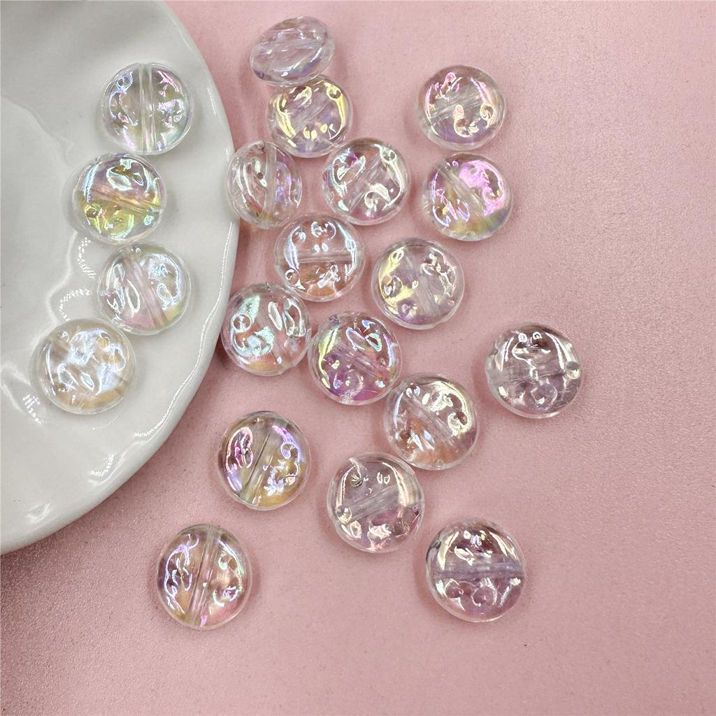 High Quality Mobile Phone Chain DIY Handmade Materials DIY Bracelet Multi-cut Round Loose Button Beads 12mm Acrylic Solid Color 20pcs