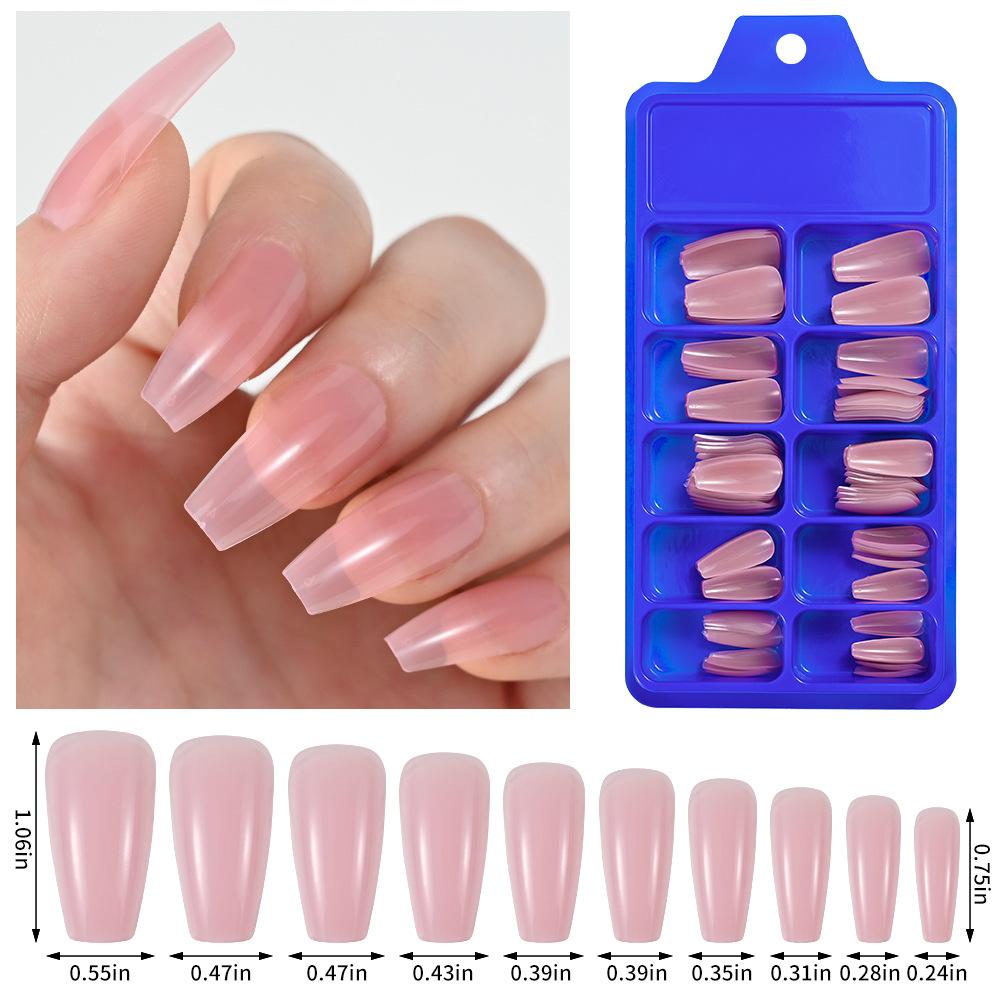Однотонный Наращиваемый Ноготь Синяя Коробка Балетные Полные Накладки на Ногти Однотонный Наращиваемый Ноготь Накладка на Ноготь