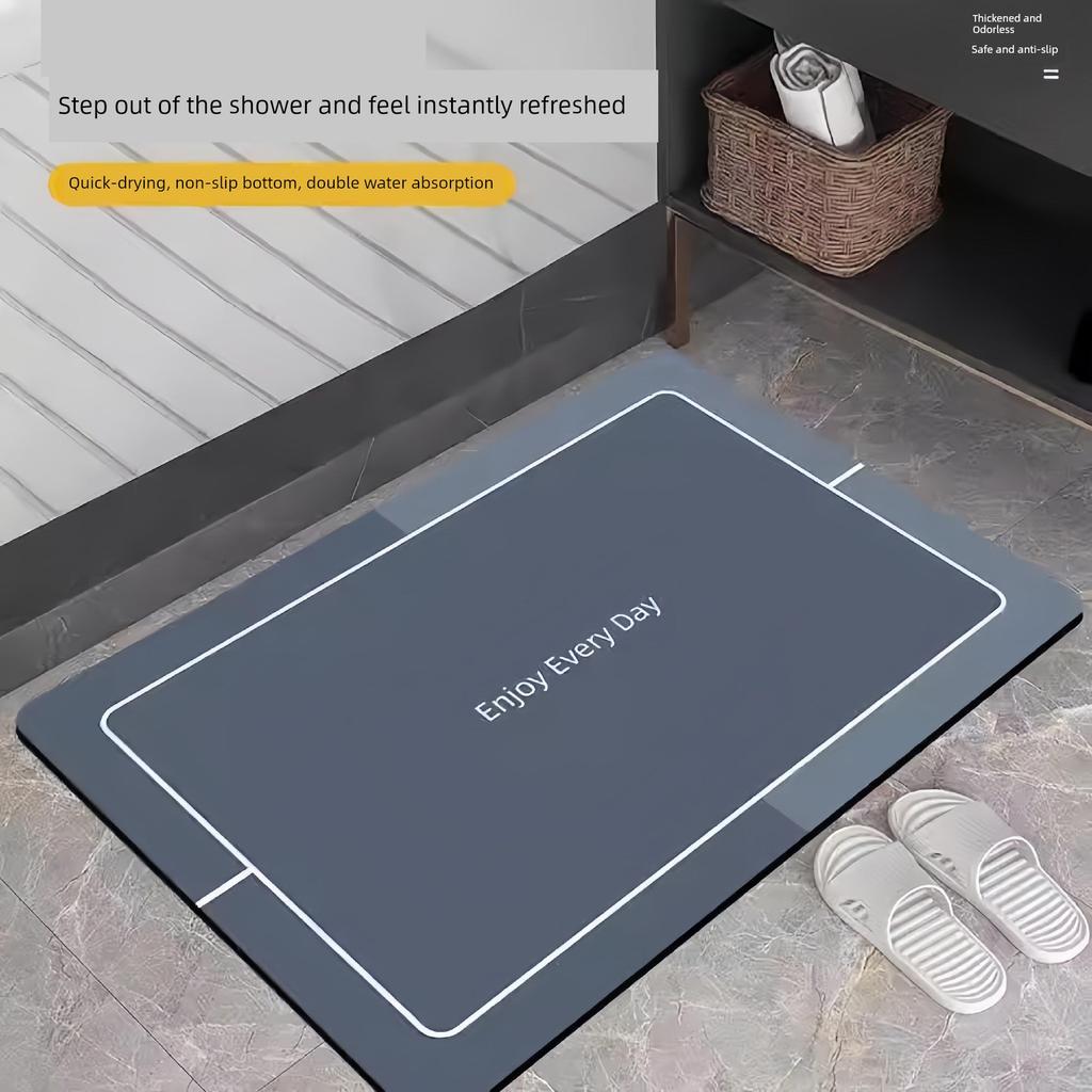 Japanese-Style Diatomaceous Earth Quick-Drying Soft Floor Mat for Bathroom, Makeup Room, Water-Absorbent Non-Slip Foot Mat, Small Carpet for Restroom