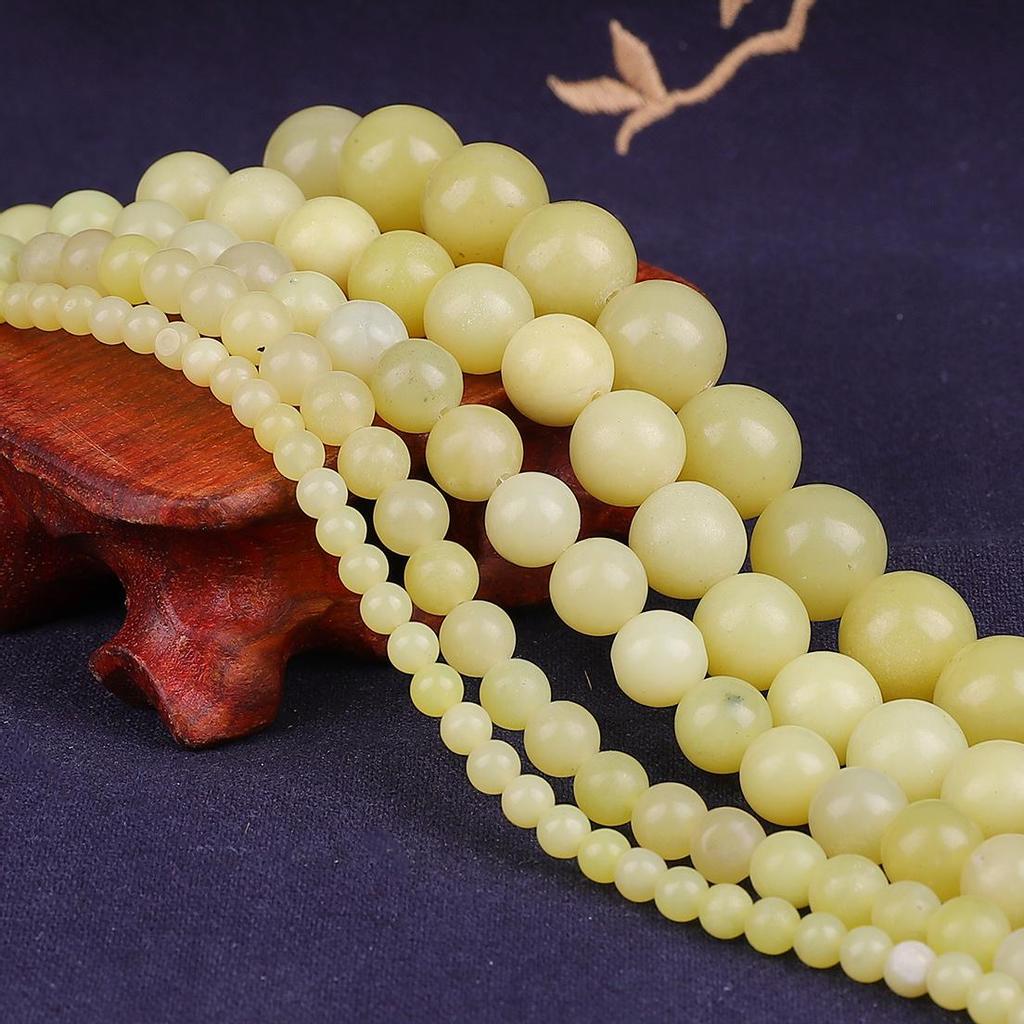Lemon Jade Natural Stone 4/6/8/10/12MM Round Loose Beads For Jewelry Making DIY Bracelet Necklace Accessories