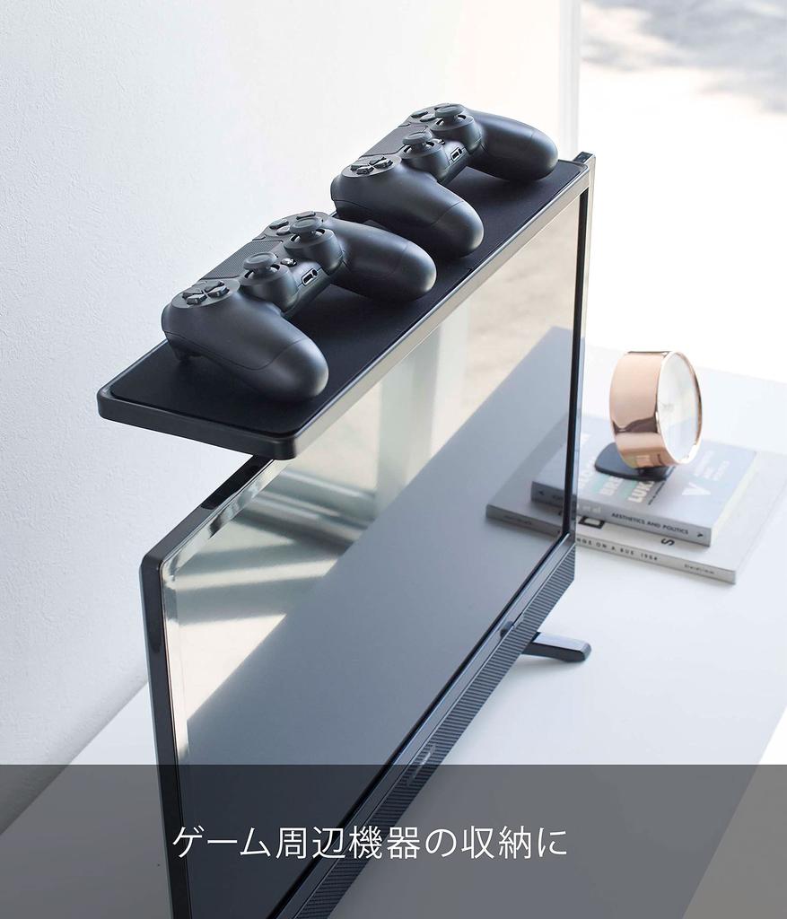 Yamazaki Jitsugyo TV Above Rack Wide 40 Black Smart TV Above Rack Above TV Storage 4881 Приблизительно. Ш40XГ12XВ35.5см