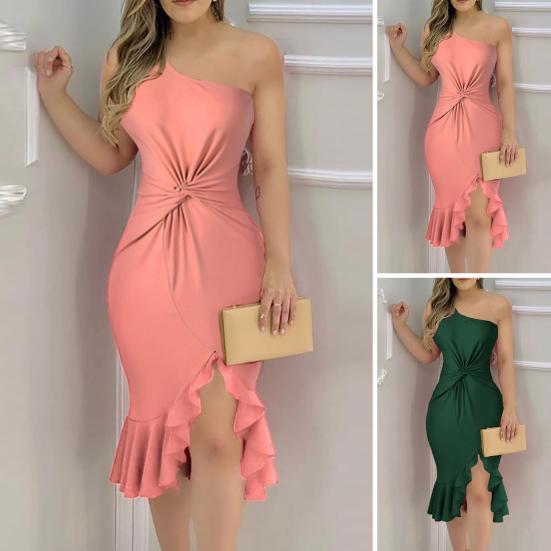 Модное вечернее платье без рукавов Slim Fit Dressing Up