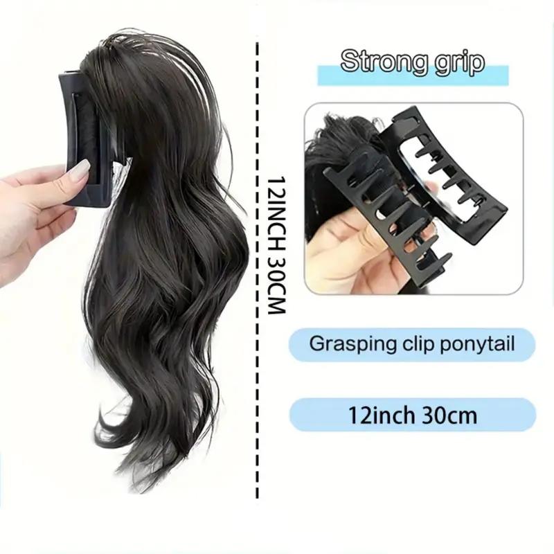 A Ponytail Wig with a Claw Clip and a Ponytail Braid Synthetic Grip Clip The Ponytail Is Elegant and Natural Suitable for Daily Use