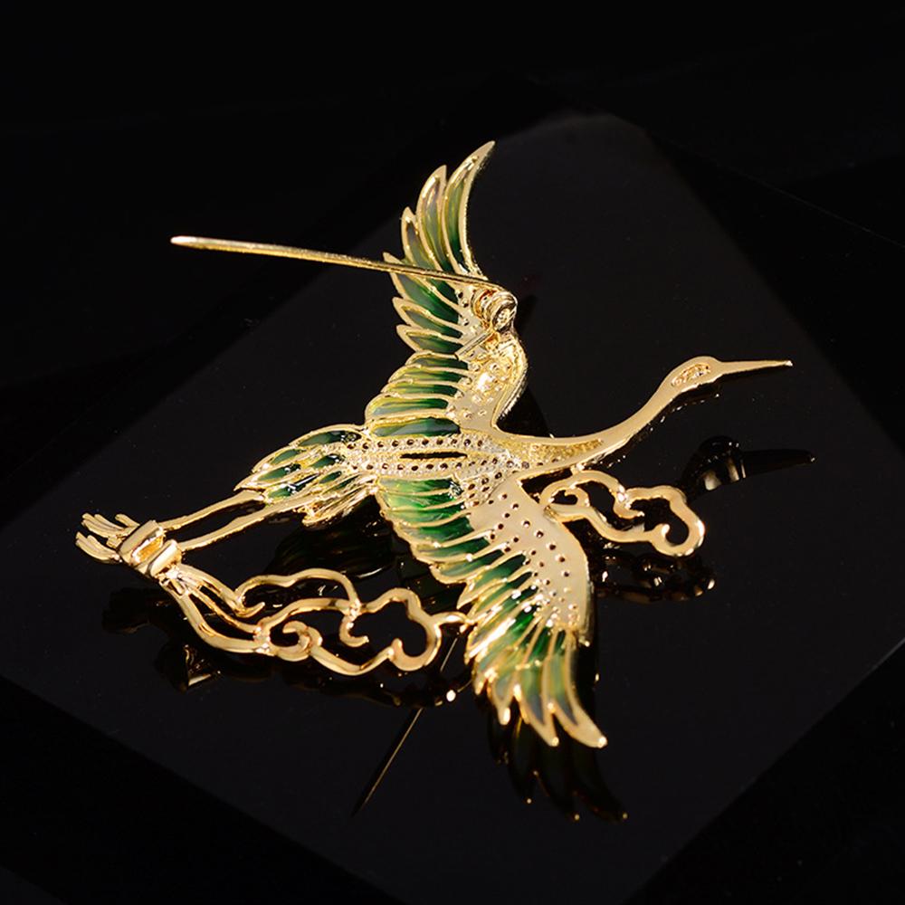 Crystal Crane Bird Brooches Rhinestone Phoenix Brooch Pin Wedding Jewelry Gifts