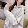 Hooded Sweater Women's New Autumn and Winter Loose and Thin Small Short Half-zipper Jacket