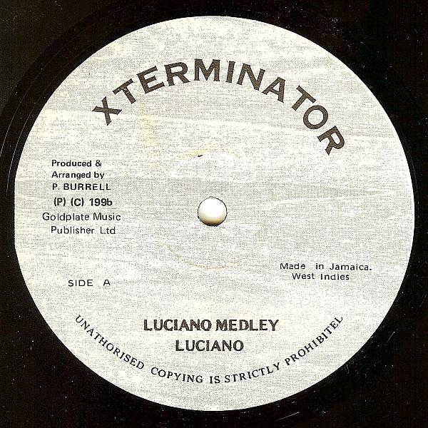 12-дюймовая пластинка LUCIANO - Попурри Лучано NONE Xterminator 1995 Ямайка Регги, Ска и Даб Б/у