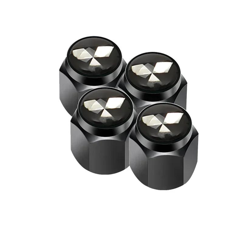 wzvc4 4pcs Alloy Car Tire Valve Caps Wheel Stem Air Covers for Mitsubishi Logo ASX Ralliart Outlander Lancer Pajero Eclipse Galant EVO