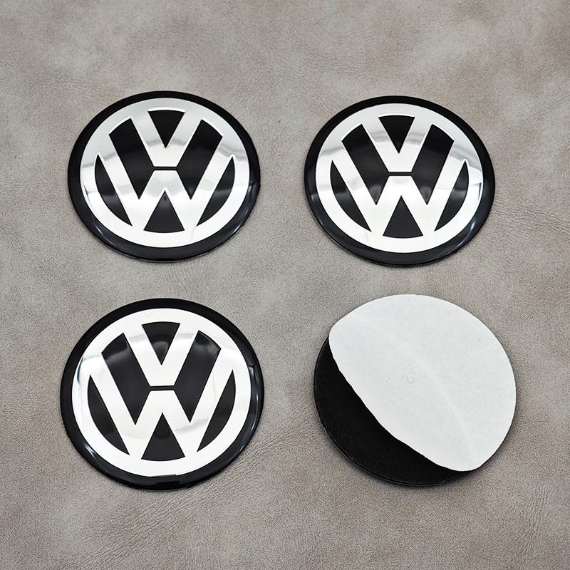 For VW Volkswagen Jetta MK5 Golf 4pcs 56mm Aluminum Car Wheel Center Hub Caps Stickers Emblem Badge For Volkswagen VW Golf 4 5 6 EE1