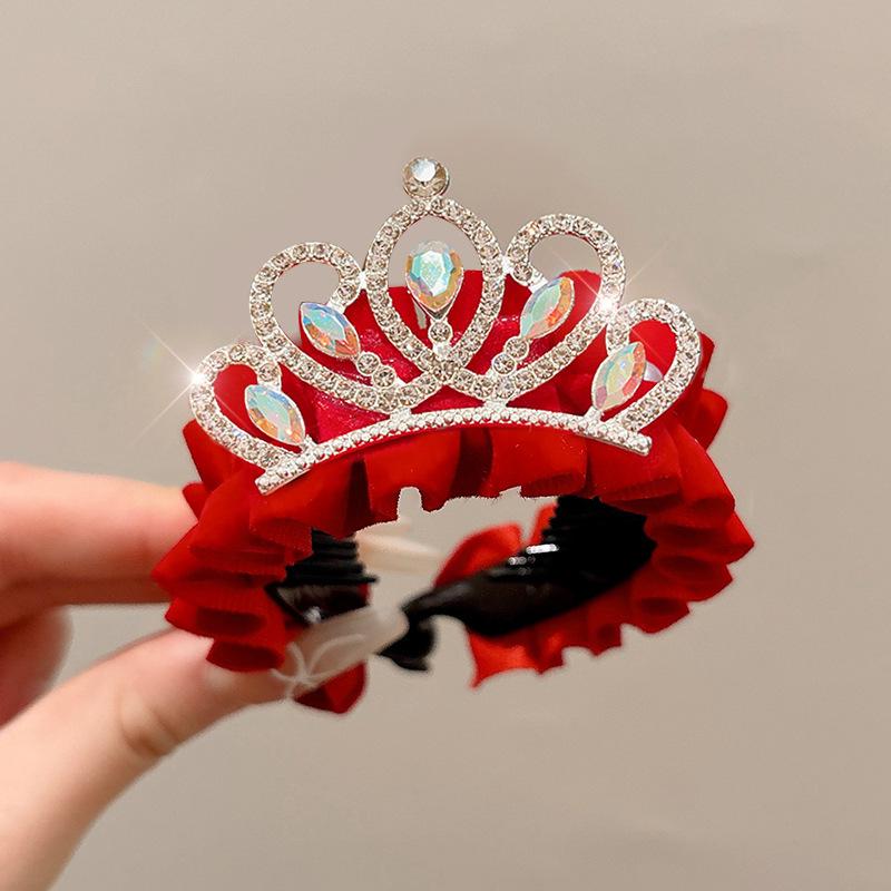 Crown Headdress Ponytail Holder for Little Girls – Birthday and Festive Hair Accessory