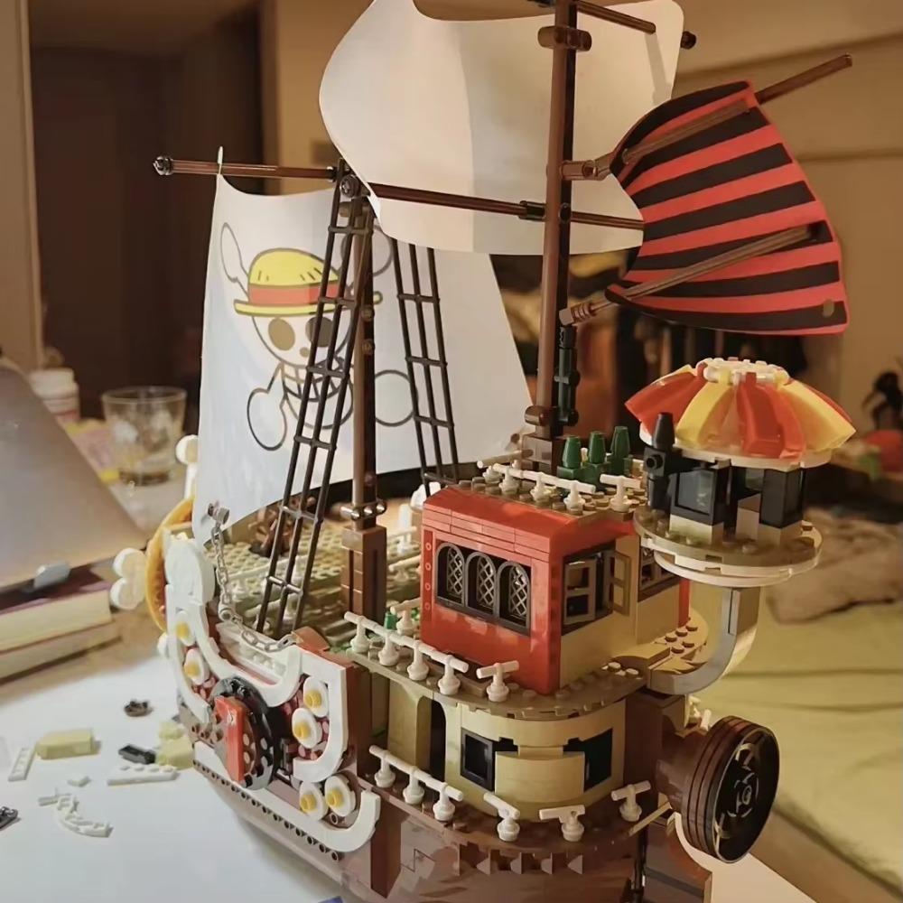1484 шт. SY6298 Thousand Sunny Boat Building Blocks Cartoon Pirate Ship Model Set Building Block Brick Toy для мальчиков Подарок для детей