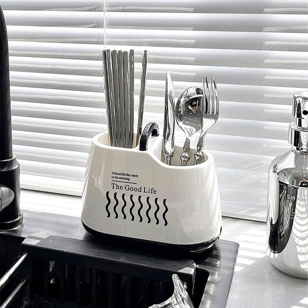 Dust-proof Chopsticks Cage Spoon Storage Box Cutlery Holder Draining Chopstick Bucket Utensil Drain Rack Countertop Decoration