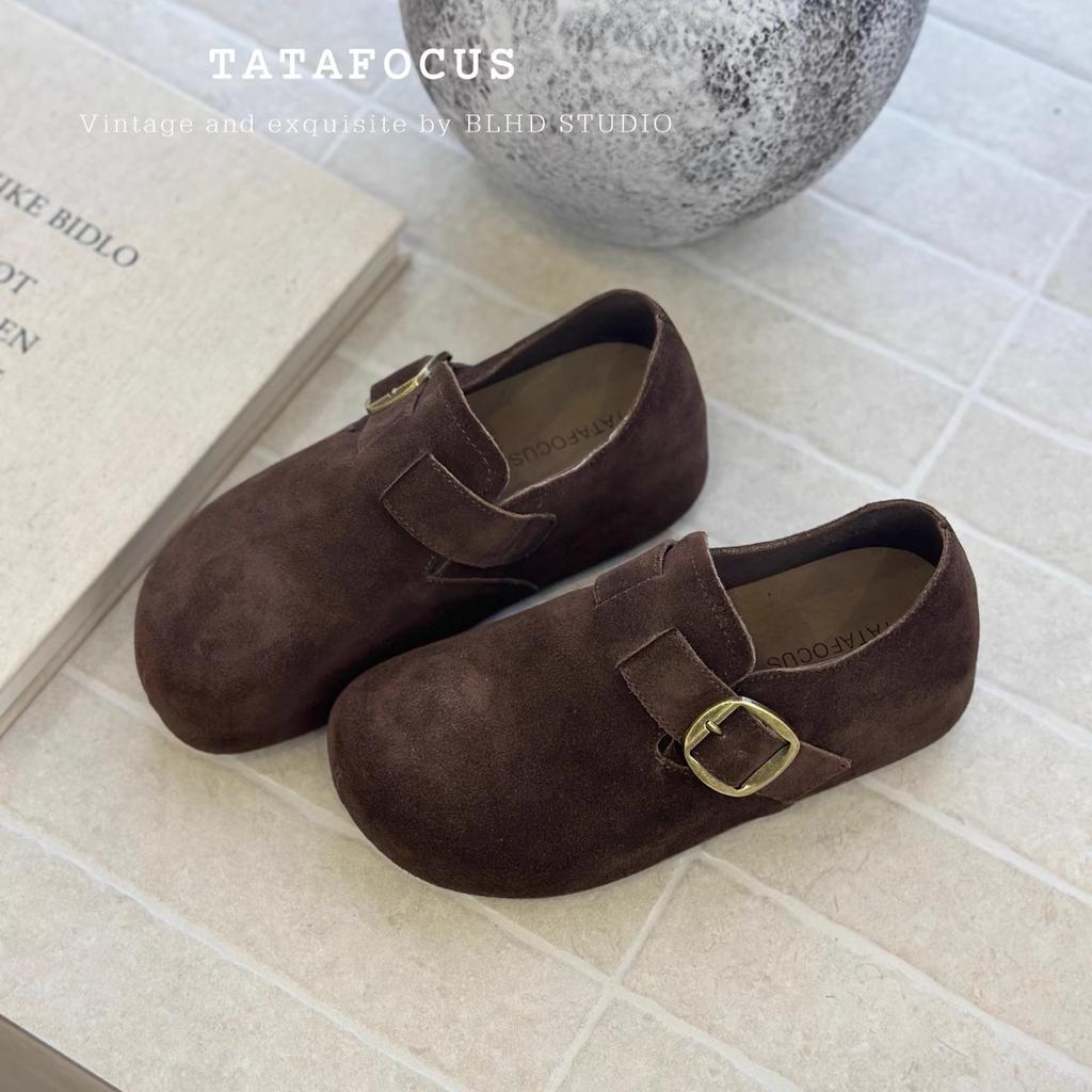 Inner Height-increasing Boken Shoes 2025 Early Autumn New Retro Lazy One-pedal Bag Heel Platform Soft Leather Casual Single Shoes Women