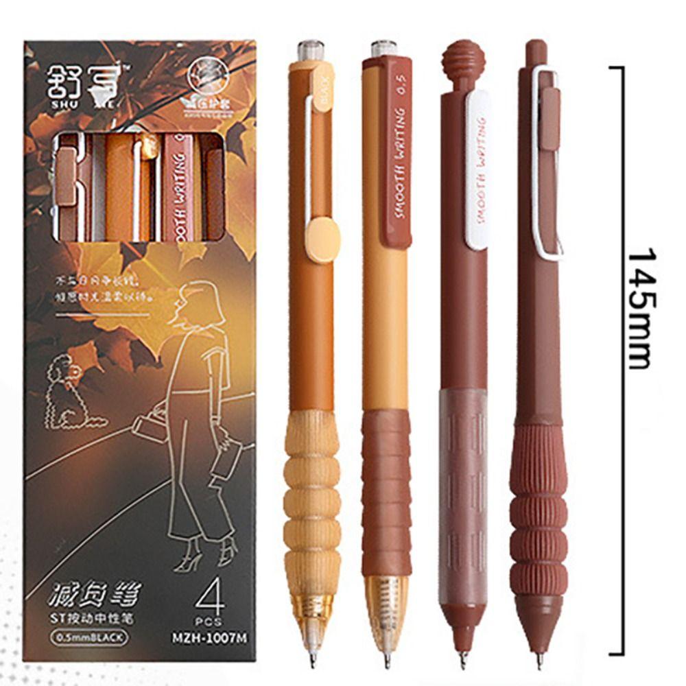 4PCS/Box Press Type Neutral Pen Quick Drying Ballpoint Pen Multi-function Signature Pen  Student