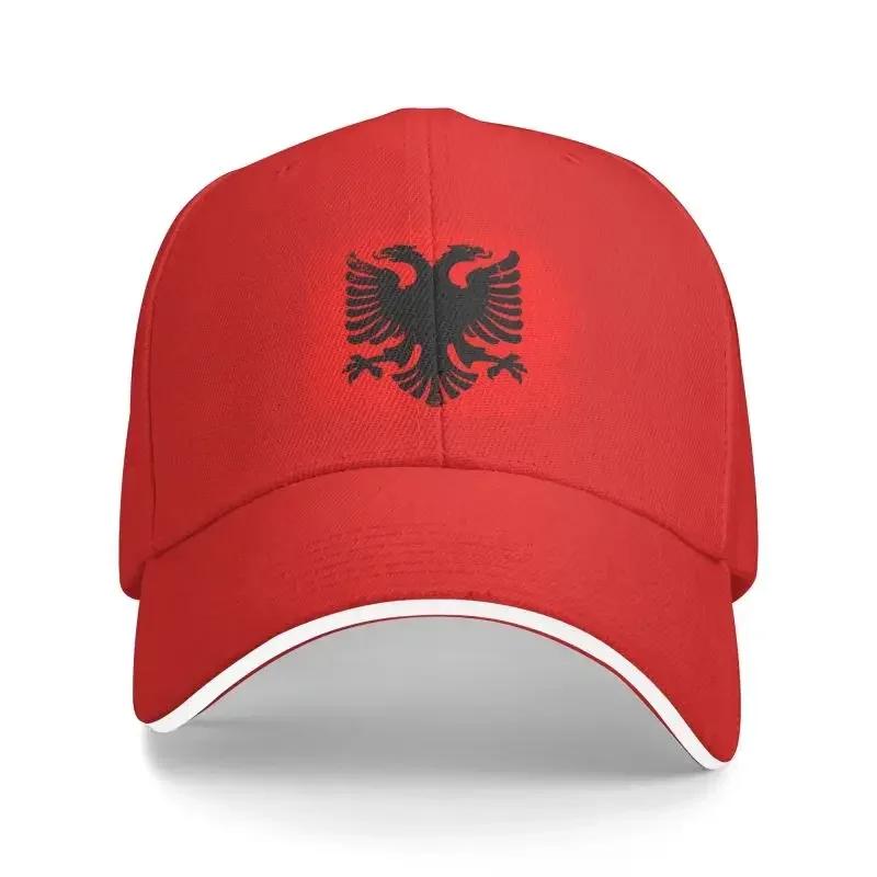 Индивидуальная бейсболка с флагом Албании для мужчин и женщин, регулируемая, с гербом Албанского орла, кепка папы, для улицы