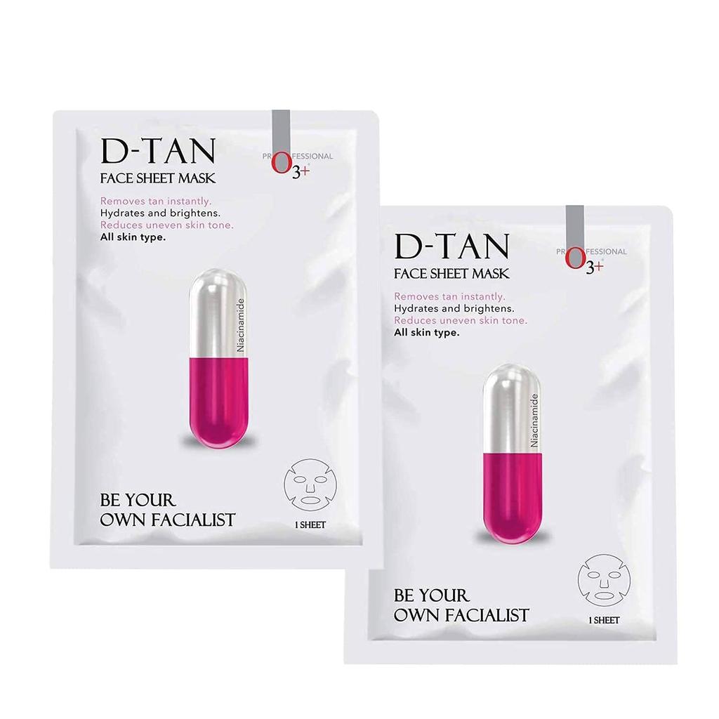 O3+ Facialist Dtan Face Sheet Mask With Niacinamide 30g Pack Of 1 Brightening Dark Spot Care