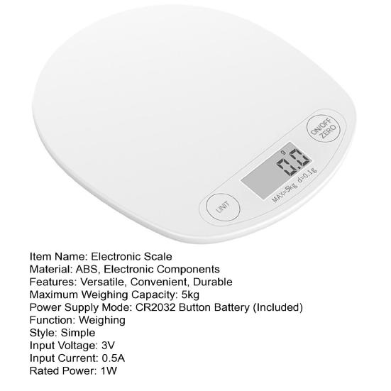 1 комплект электронных весов, легко читаемый цифровой дисплей, кухонные весы для точного приготовления и выпечки