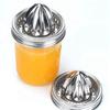 Ручная соковыжималка, 2 шт., портативная банка с широким горлом, отверстия в винтовой крышке, пищевая нержавеющая сталь, инструмент для приготовления сока лимона и апельсина, кухонные гаджеты