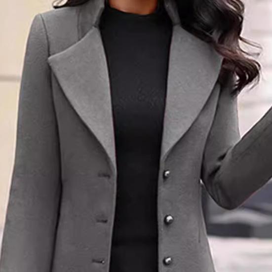 Женский шерстяной пиджак с отложным воротником, однобортное пальто, приталенное, с длинными рукавами, для поездок на работу, свиданий, весна, осень, зима