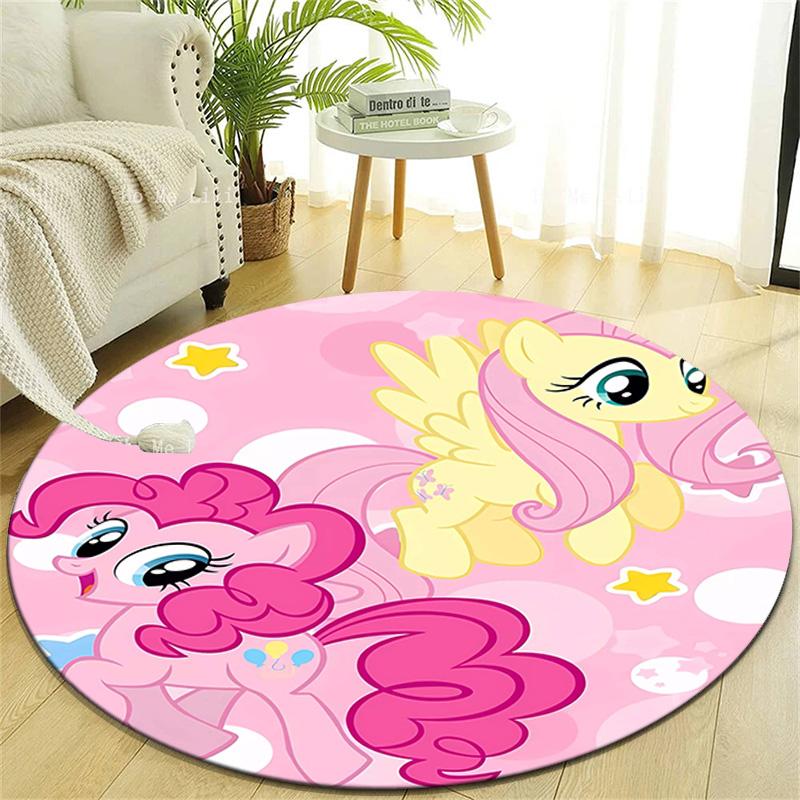 1pc My Little Pony4 Design Printed Area Round Carpet for Bedroom Living Room Home Decor Rugs Mat Non Slip Mat Rug for Bedside