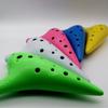 Aestivate Plastic Ocarina, 12-Hole Alto C Key, Plastic AC Ocarina with Brass Pipe (White)
