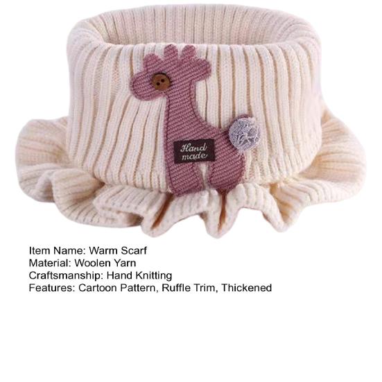 Детский теплый шарф с рисунком из мультфильмов, вязаный зимний шарф с оборками, утолщенный, для мальчиков