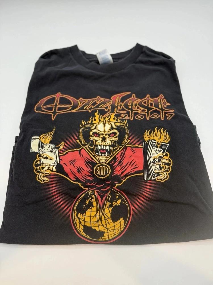 Репринт футболки с концерта OzzFest 2007, двусторонняя, хэви-метал . Футболка Unisex