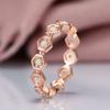 European and American Rose Gold Hexagonal Ring Personality