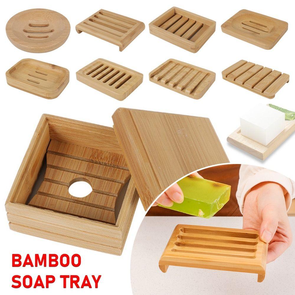 Multiple Styles Soap Box Bamboo Storage Rack Reusable Storage Box Home