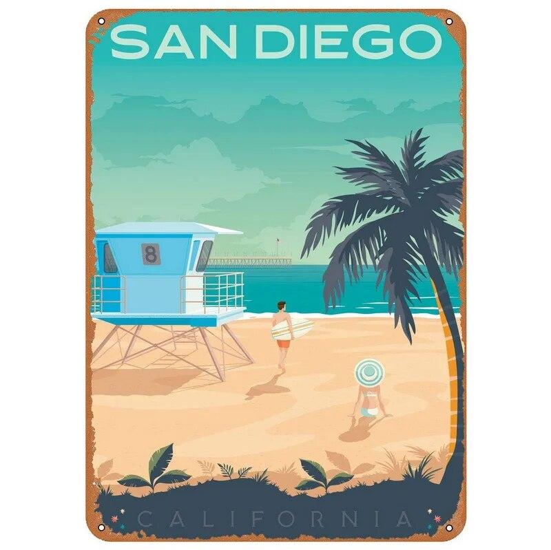 New York Paris Great Wall World Famous Building Metal Tin Signs Posters Plate Wall Decor for Bars Man Cave Cafe Clubs Home