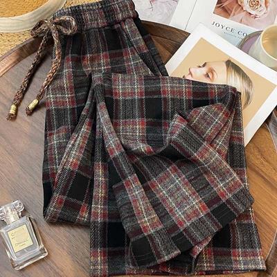 Брюки женские эластичные с высокой талией, длинные, больших размеров, двухслойные утолщенные, тянущиеся, универсальные, повседневные