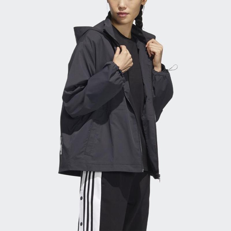 adidas Оригинальная спортивная куртка с капюшоном Adibreak Женские куртки Черный HH9460