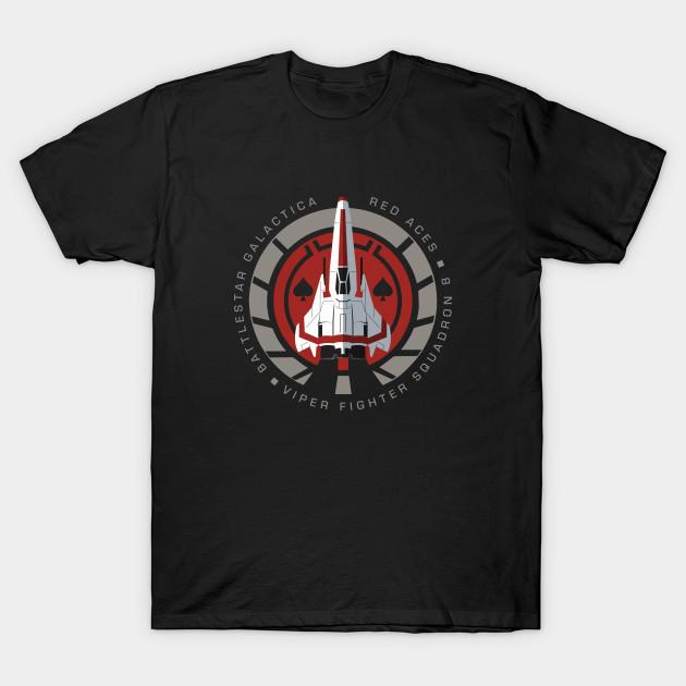 Asian Size Men Print T-shirt Viper Squadron 8 - Red Aces No-Cut Heat Transfer Print Cotton Tshirt