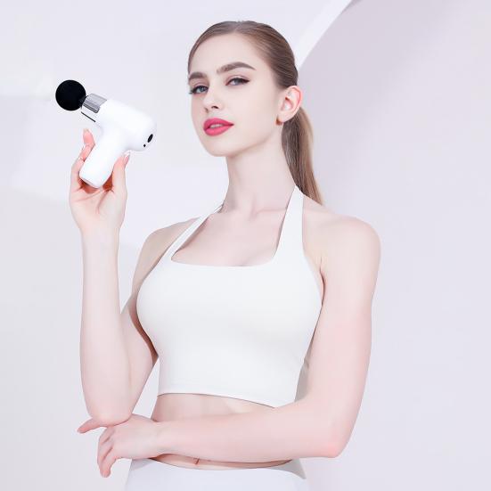 Мини перкуссионный массажер Портативный массажер для глубоких тканей 6 скоростей и 9 насадок Бесшумная работа Массажный инструмент для облегчения мышц