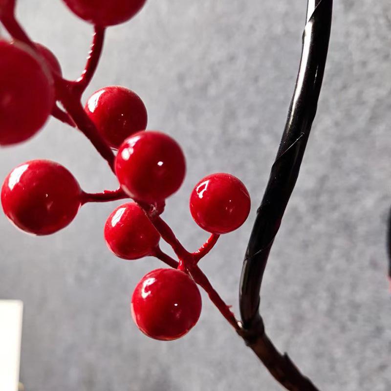 Искусственное растение, красная фруктовая ветка, длинный стебель, искусственная ягода, падуб, фрукты, новогодняя поставка, сделай сам