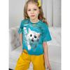 2025 Одежда для девочек Детская футболка для девочек Милые футболки с котом Одежда для девочек 10 лет Детская одежда Топ Лето Подростки