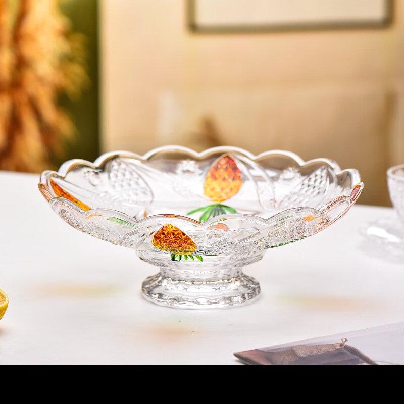 ZISIZ European Crystal Glass Beaded High-Foot Fruit Plate