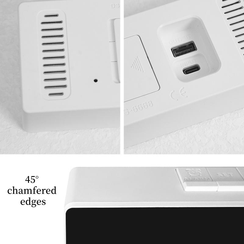Светодиодный цифровой будильник с питанием от USB, с функциями температуры, даты и двойного будильника